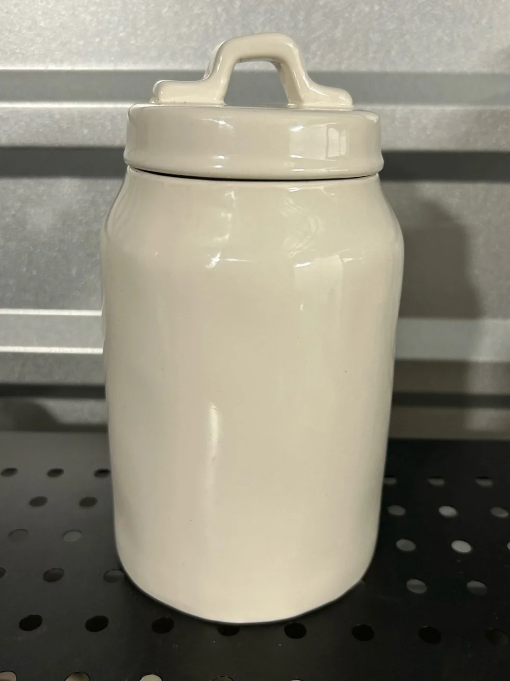 Rae Dunn Cream Dog Treat Jar 